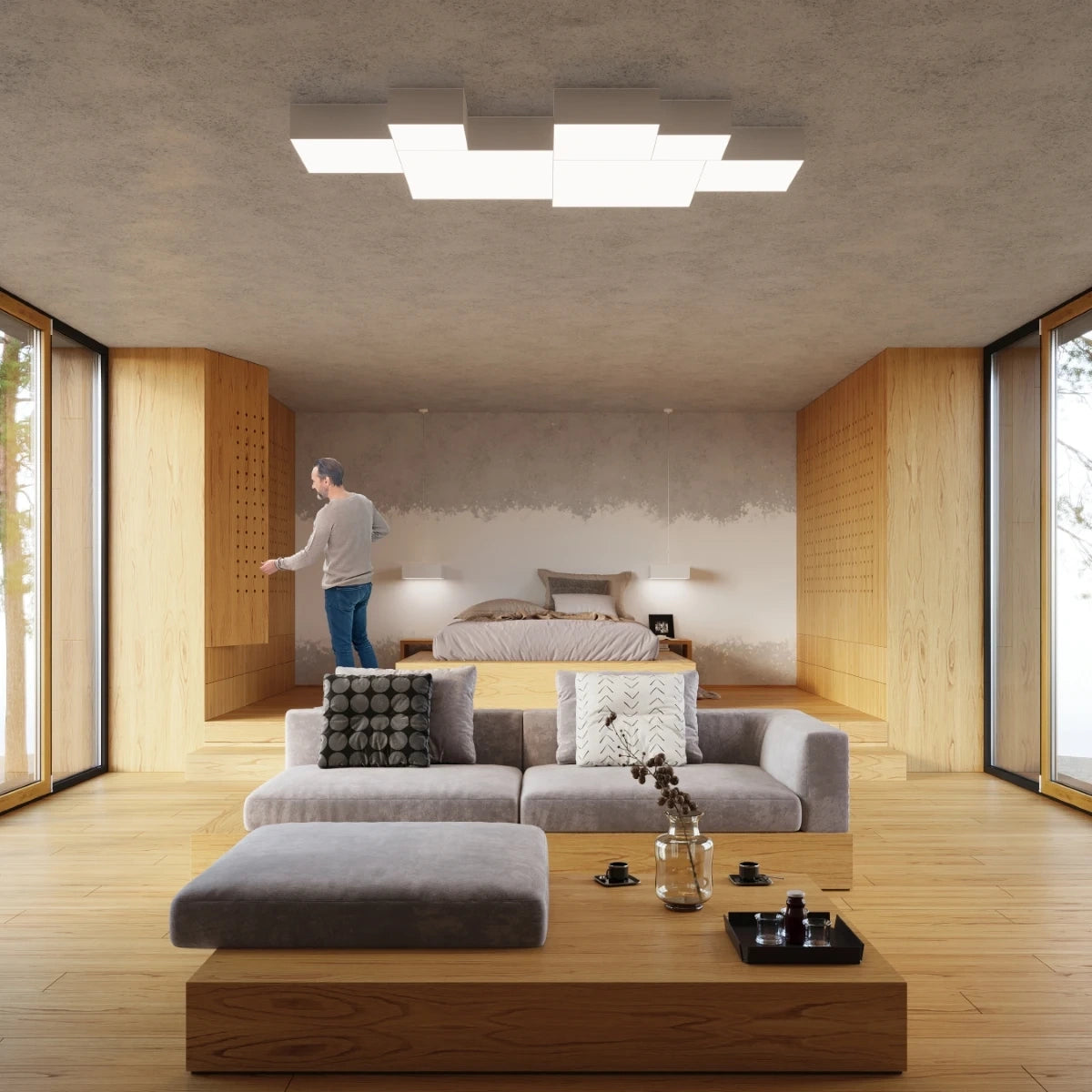 Forma Plain | Square ceiling lamp | Minimalist design