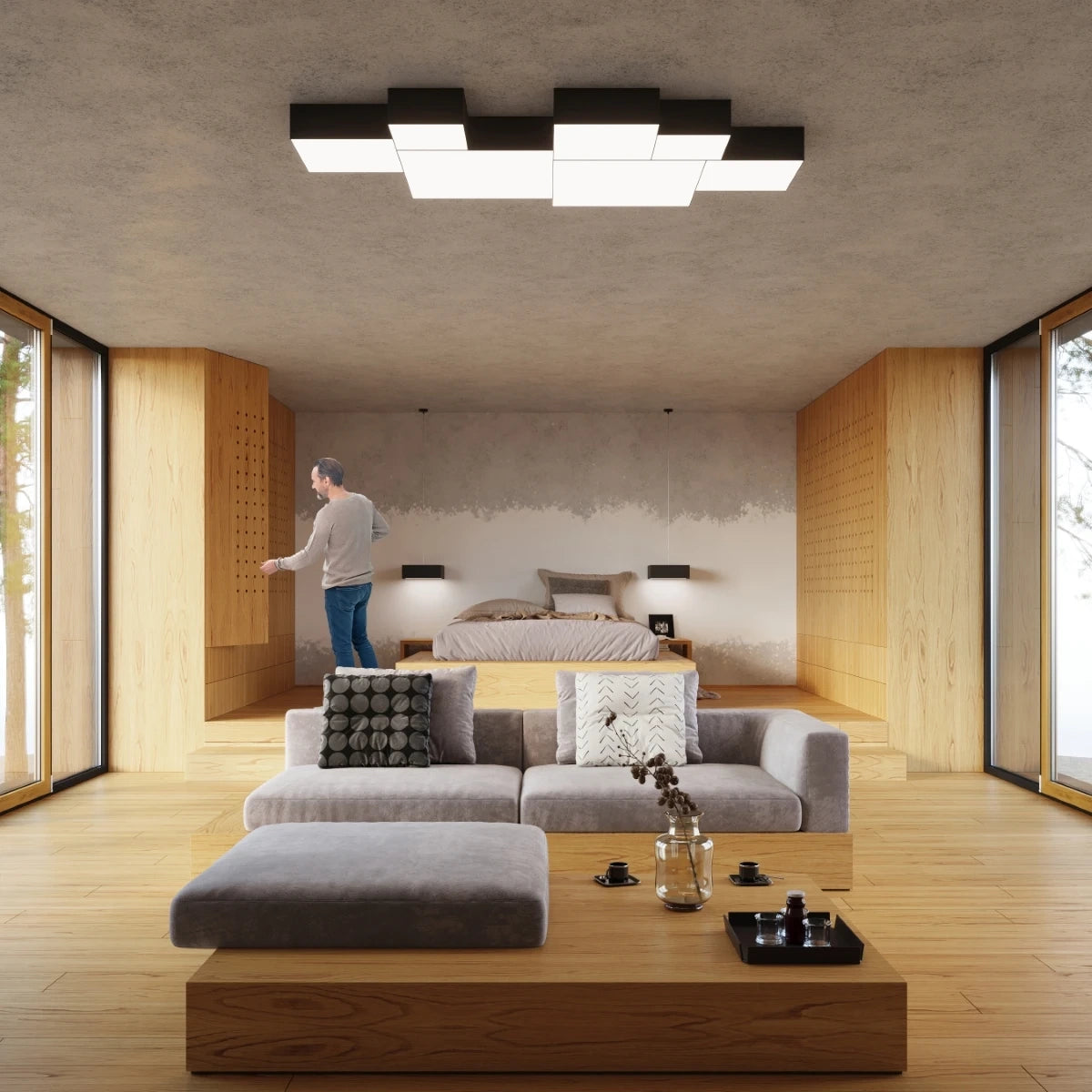 Forma Plain | Square ceiling lamp | Minimalist design