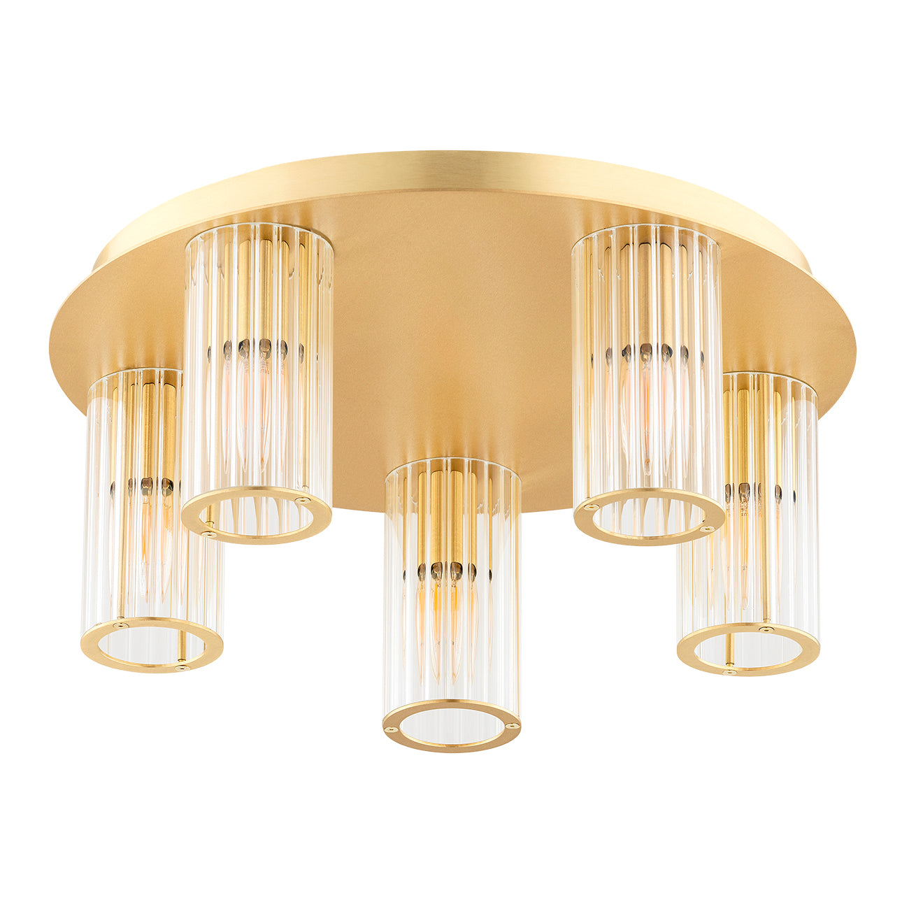 Hampton plafondlamp Geborsteld messing