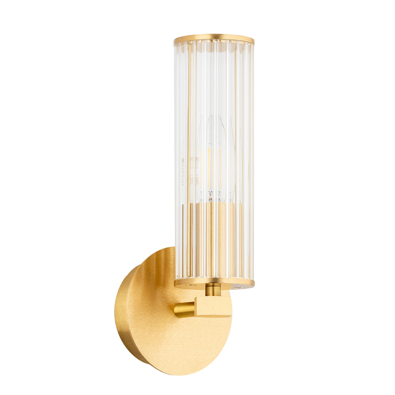 Hampton wandlamp 1-lichts Transparant-messing