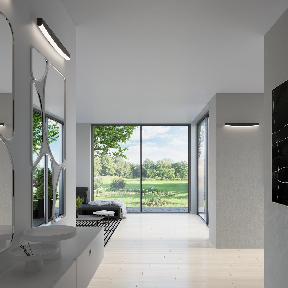 Jorvik Edge Black LED Wall Lamp