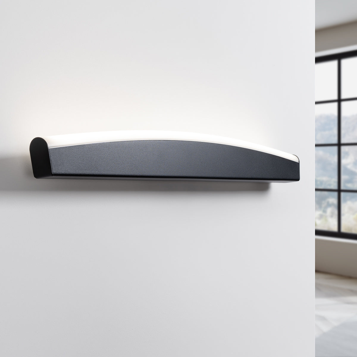 Jorvik Edge Black LED Wall Lamp