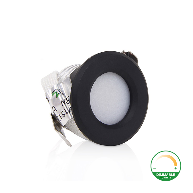 NISARO mini inbouwspot zwart Dim-to-warm
