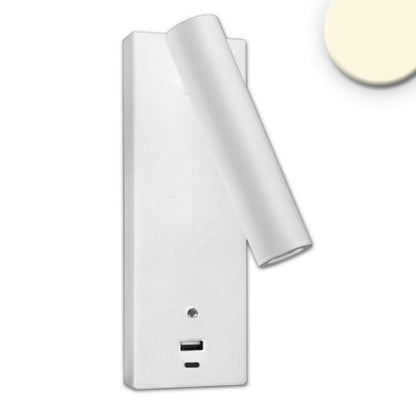 Lezio LED reading lamp 3W USB-A and USB-C dimmable 3000K | white / black