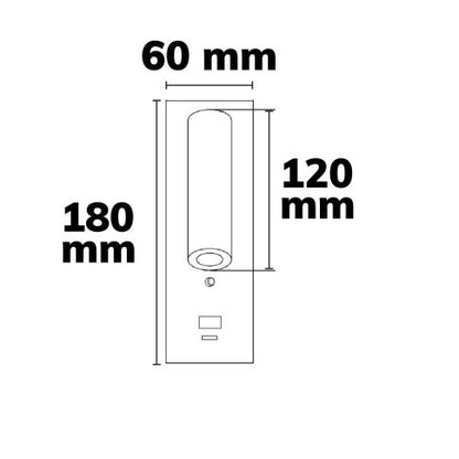 Lezio LED reading lamp 3W USB-A and USB-C dimmable 3000K | white / black