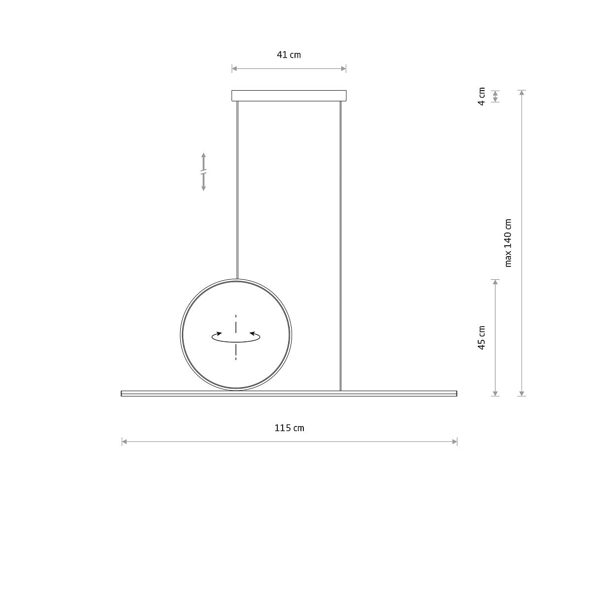 Linea Pro LED 115 – Hanglamp 39W (Zwart/Wit)