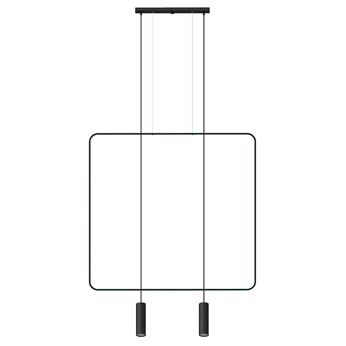 Linea Twin | 2-light linear pendant lamp | matt black