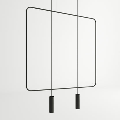 Linea Twin | 2-light linear pendant lamp | matt black