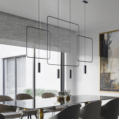 Linea Twin | 2-light linear pendant lamp | matt black