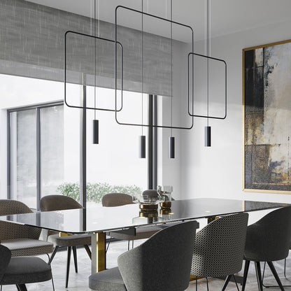 Linea Twin | 2-light linear pendant lamp | matt black