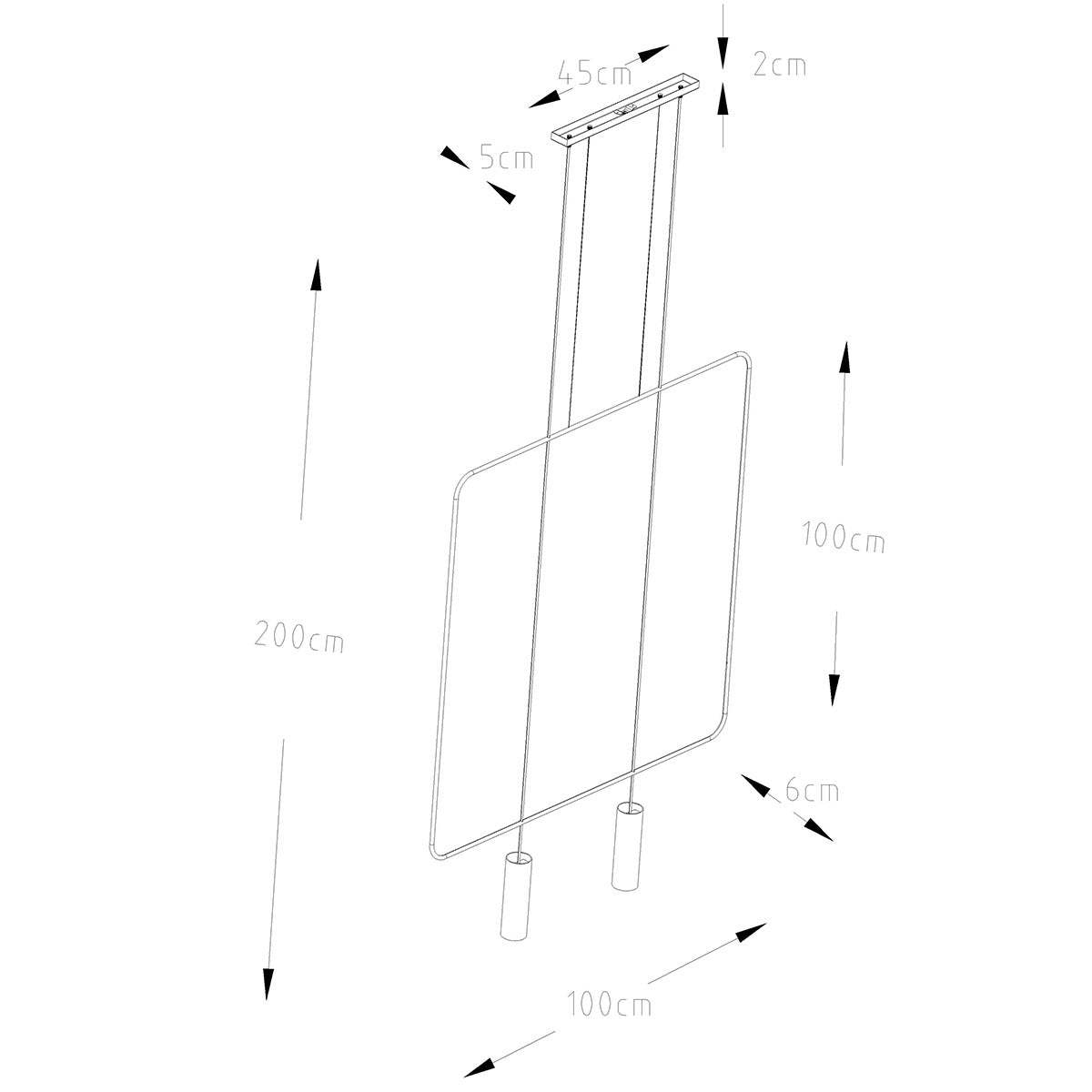 Linea Twin | 2-light linear pendant lamp | matt black