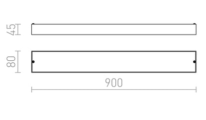 Lineo | Linear LED wall light | 90 cm chrome 19 W IP44