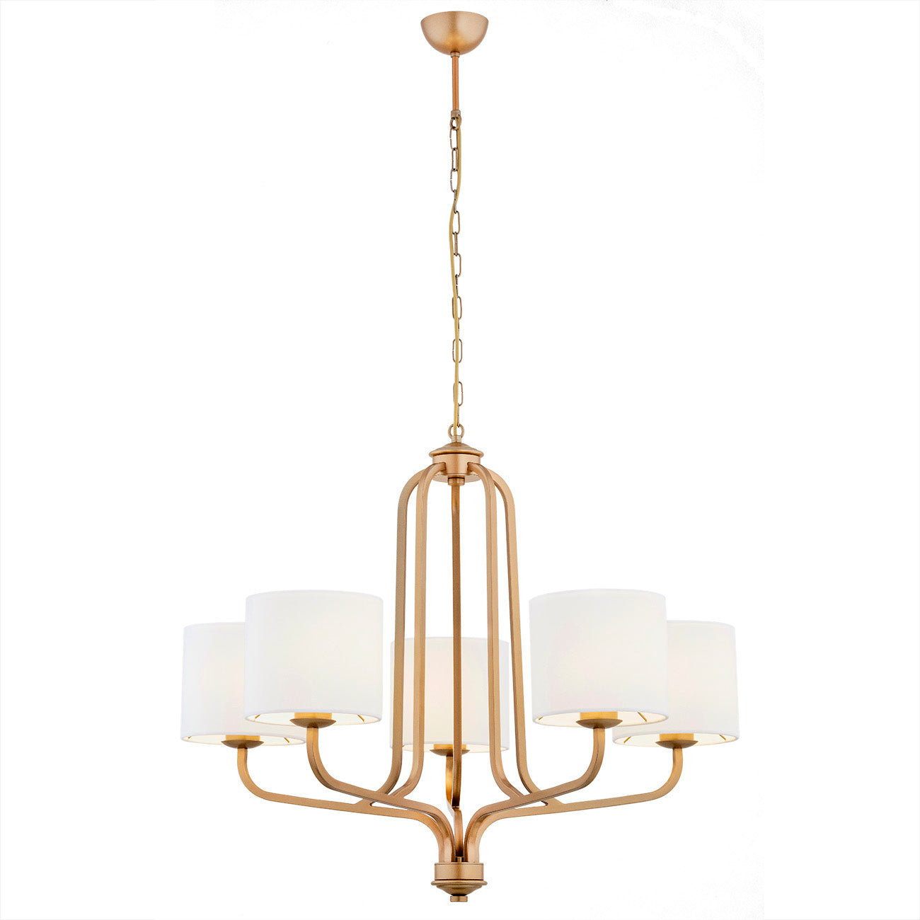 Maranello wit oud goud luxe kroonluchter 5-lichts