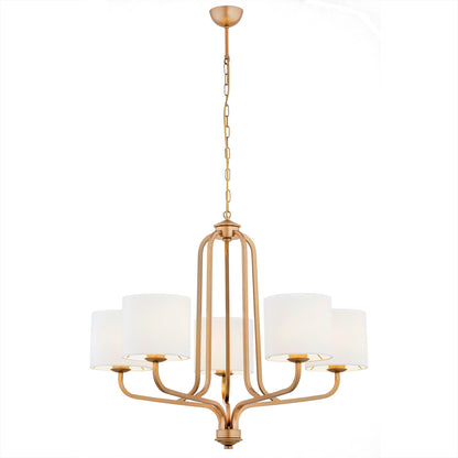 Maranello wit oud goud luxe kroonluchter 5-lichts