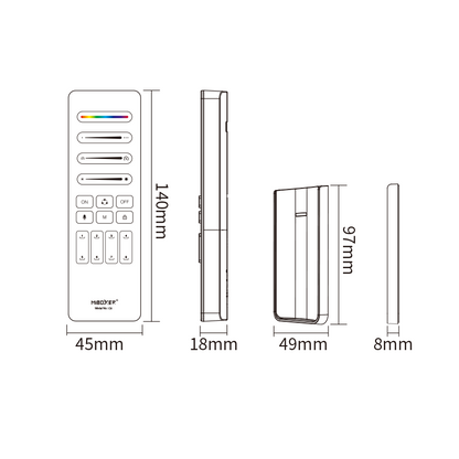 Mi-Light afstandsbediening Magic LED strip afmetingen