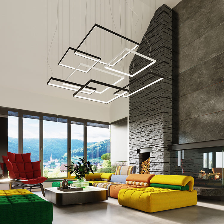 Nexaro LED pendant light square 50W M | 3000K or 4000K | black / white / gold