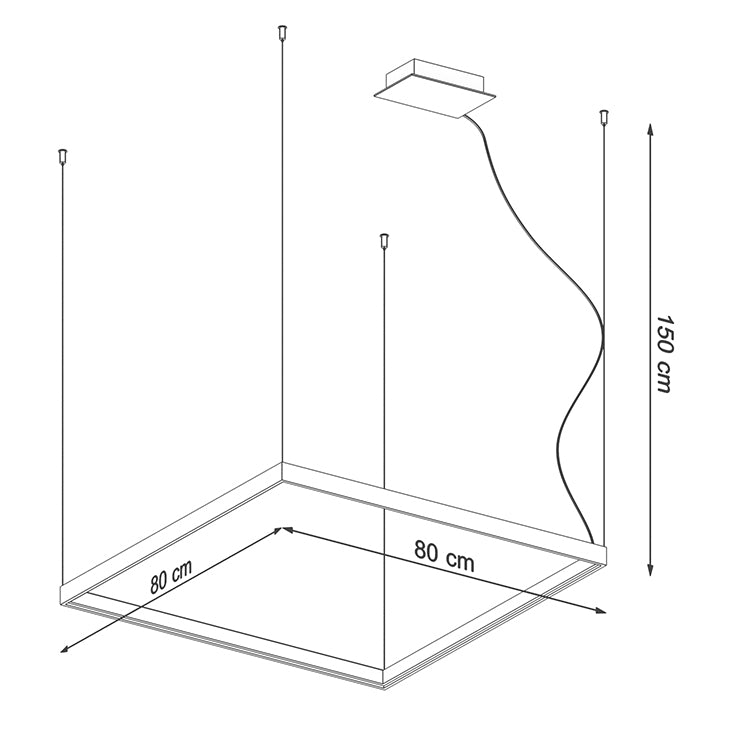 Nexaro LED pendant light square 50W M | 3000K or 4000K | black / white / gold