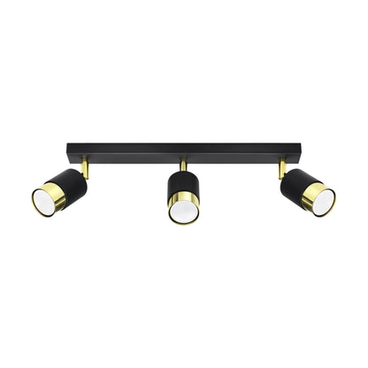 Noir Trio | 3-Light Ceiling Lamp | Matte Black & Gold