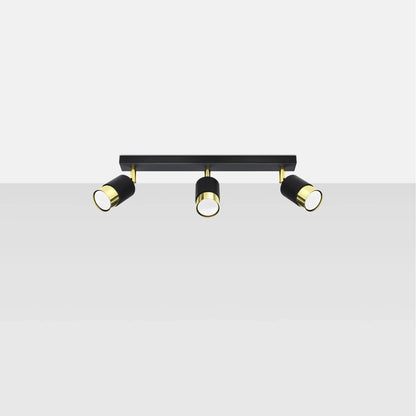 Noir Trio | 3-Light Ceiling Lamp | Matte Black & Gold