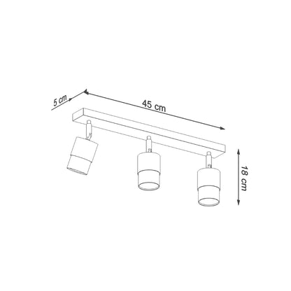 Noir Trio | 3-Light Ceiling Lamp | Matte Black & Gold