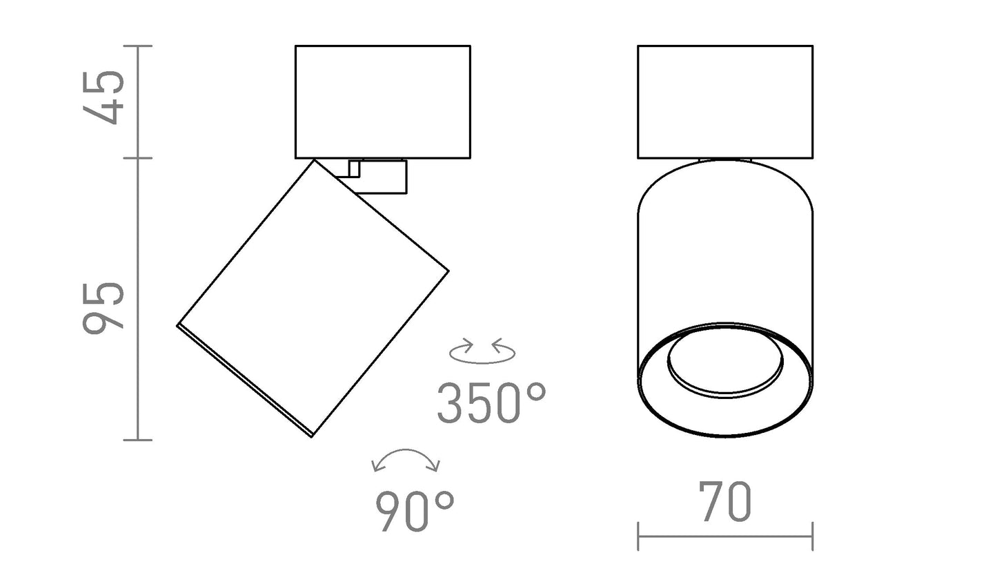 Nova Direction | Adjustable surface-mounted spotlight | GU10 3 colours