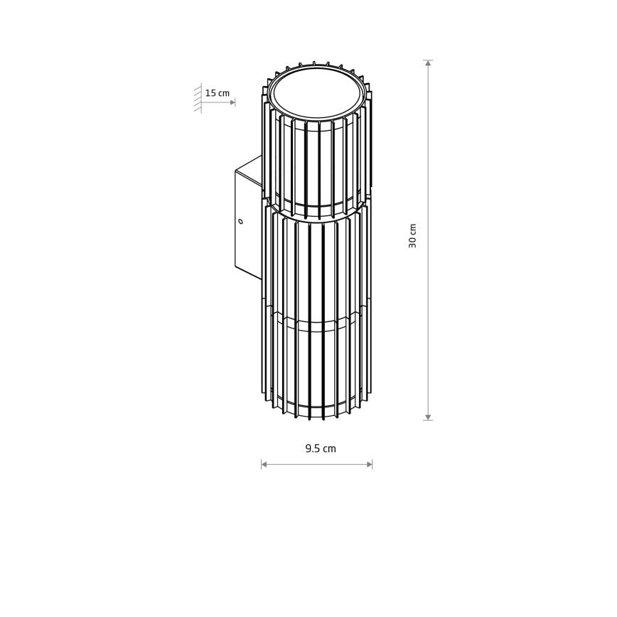 Nova Stripe | up/down outdoor wall light | cylindrical