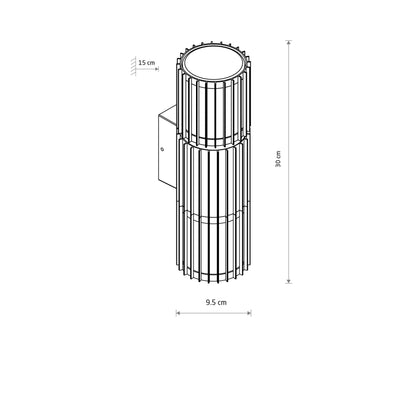 Nova Stripe | up/down outdoor wall light | cylindrical