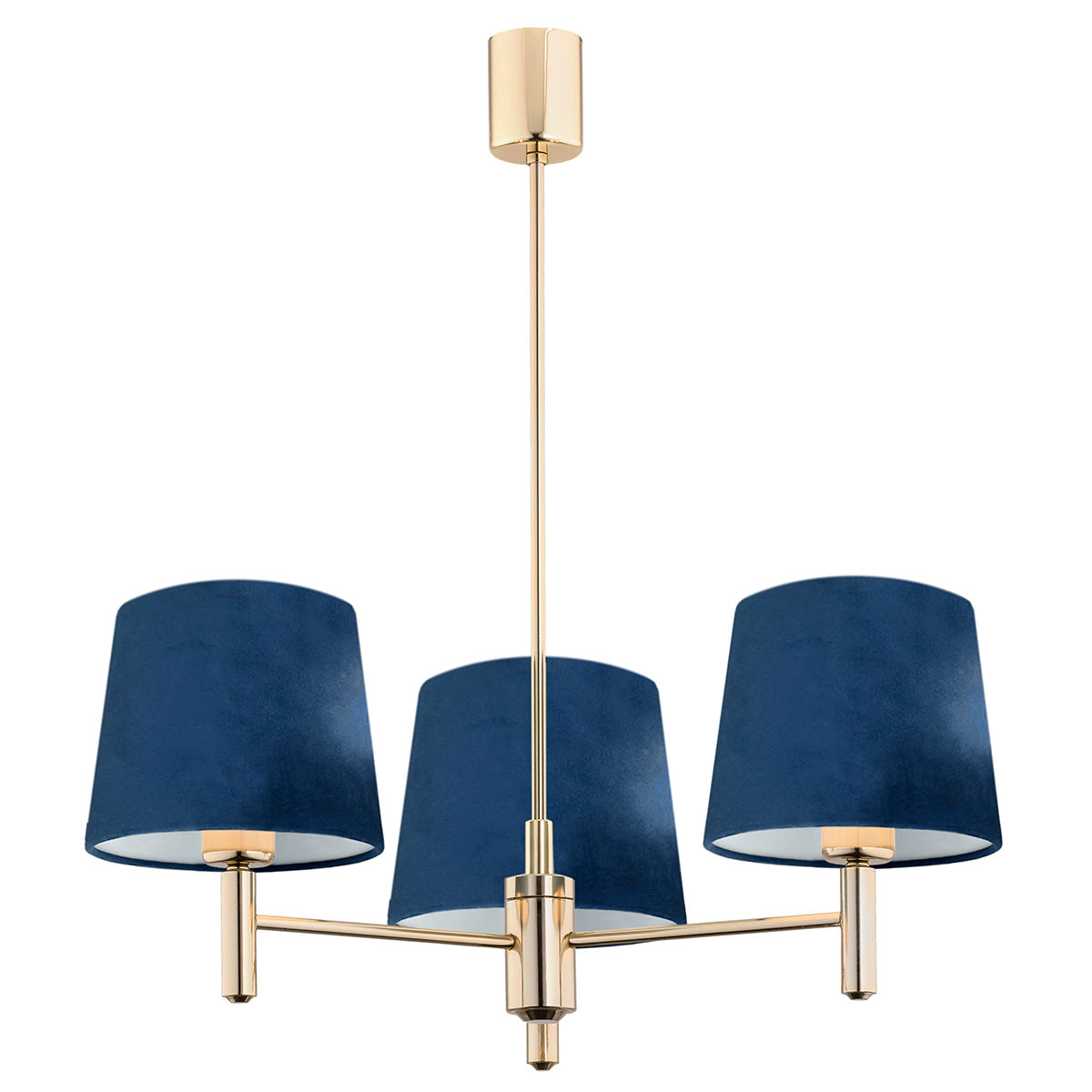 Ponte hanglamp Marineblauw-donkermessing 3-lichts