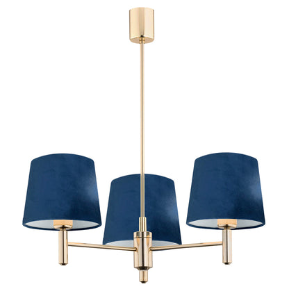 Ponte hanglamp Marineblauw-donkermessing 3-lichts