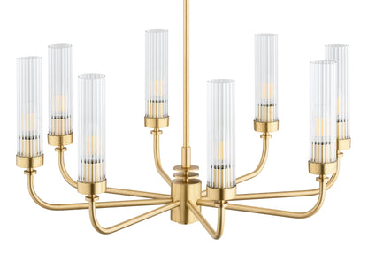 Preston messing ribbelglas kroonluchter foto 10
