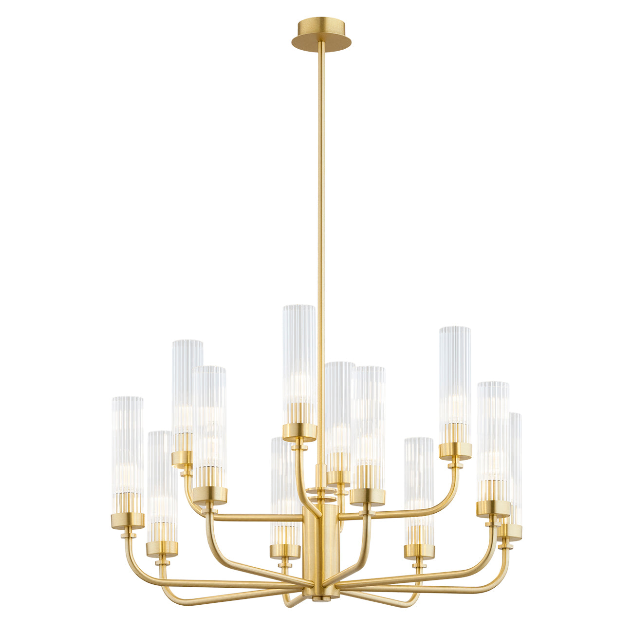 Preston messing ribbelglas kroonluchter foto 16