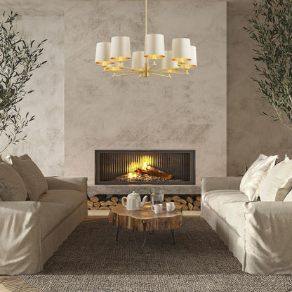 Princeton beige-goud kroonluchter sfeerfoto 11