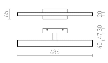 Panelo Long | LED wall light | 49 cm chrome 12 W IP44