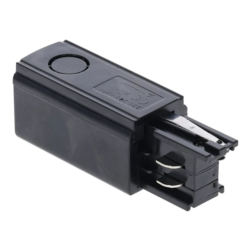 Lumexa 3-fase rail power connector rechts zwart zijaanzicht