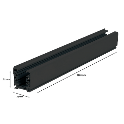 Lumexa 3-fase stroomrail 100 cm zwart detail