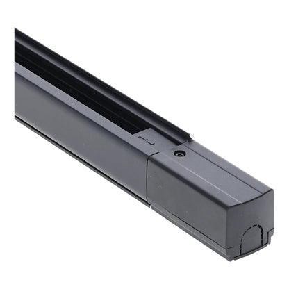 Lumexa 3-fase rail power connector links zwart vooraanzicht