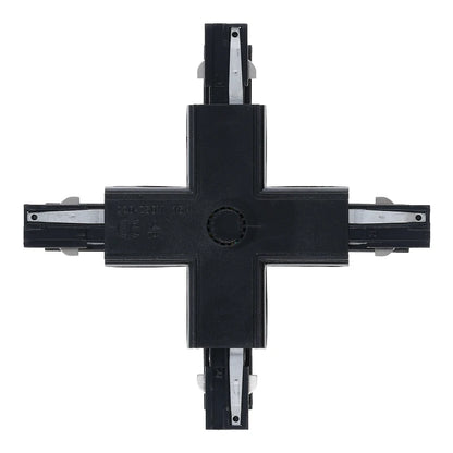 Lumexa 3-fase rail X-connector zwart zijaanzicht