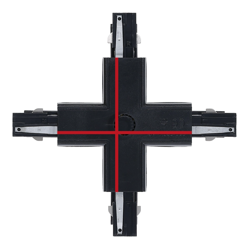 Lumexa 3-fase rail X-connector zwart toepassing