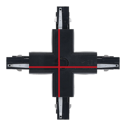 Lumexa 3-fase rail X-connector zwart toepassing