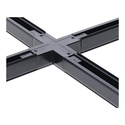 Lumexa 3-fase rail X-connector zwart afmetingen