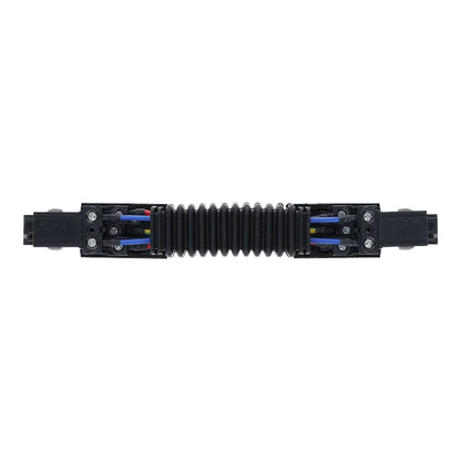 Lumexa 3-fase rail flexibele connector zwart vooraanzicht
