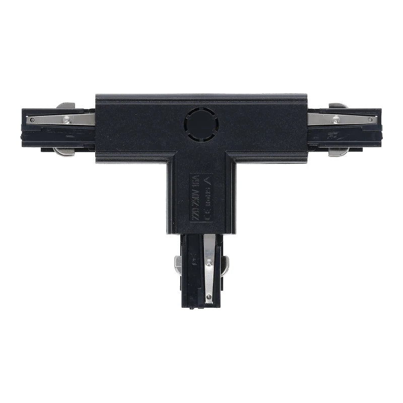 Lumexa 3-fase rail T-connector rechts-2 zwart zijaanzicht