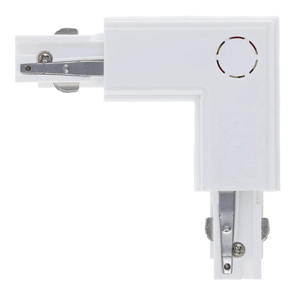 Lumexa 3-fase rail L-connector binnenhoek wit zijaanzicht