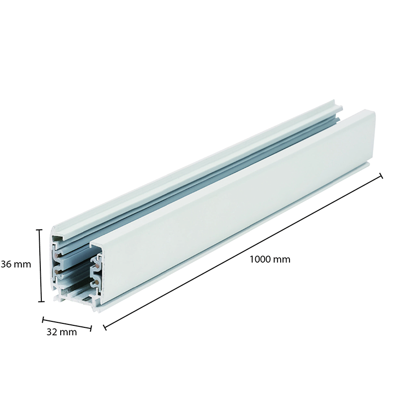 Lumexa 3-fase stroomrail 100 cm wit detail