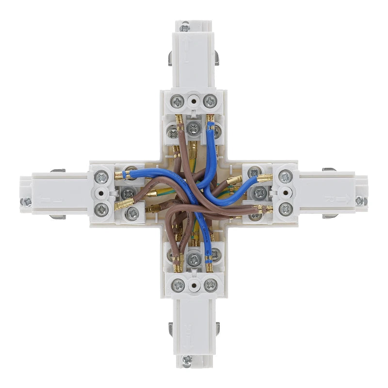 Lumexa 3-fase rail X-connector wit vooraanzicht