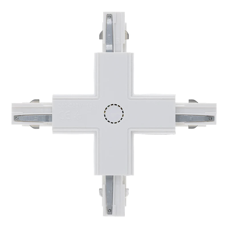 Lumexa 3-fase rail X-connector wit zijaanzicht