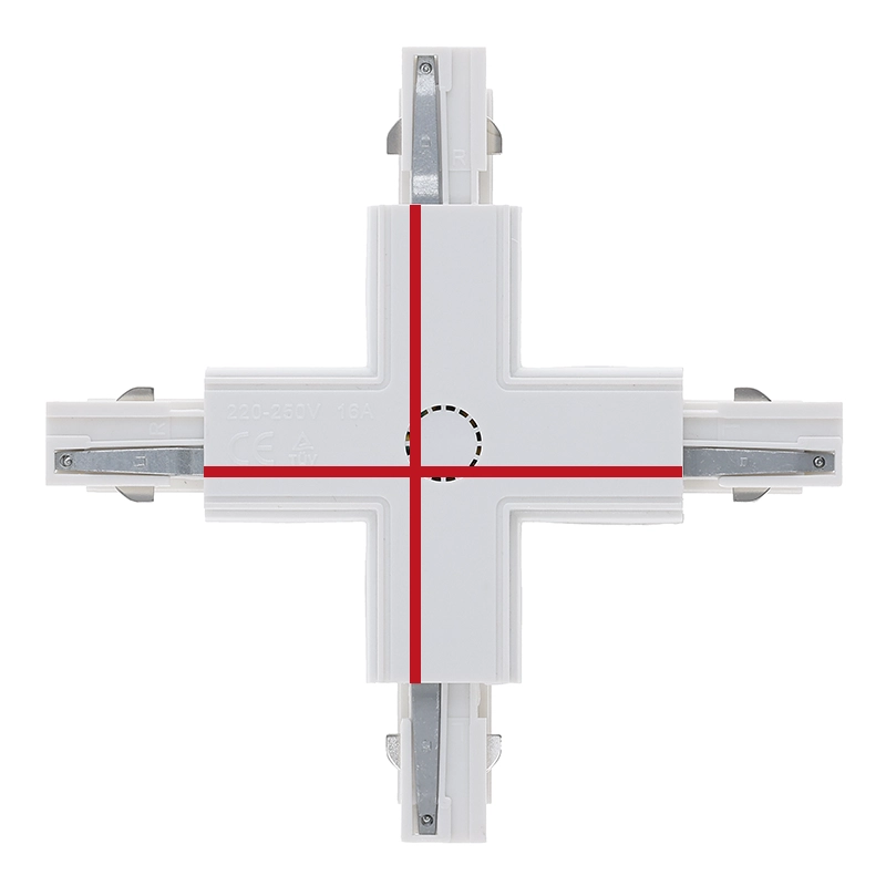 Lumexa 3-fase rail X-connector wit toepassing