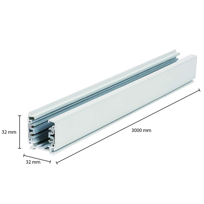 Lumexa 3-fase stroomrail 300 cm wit detail