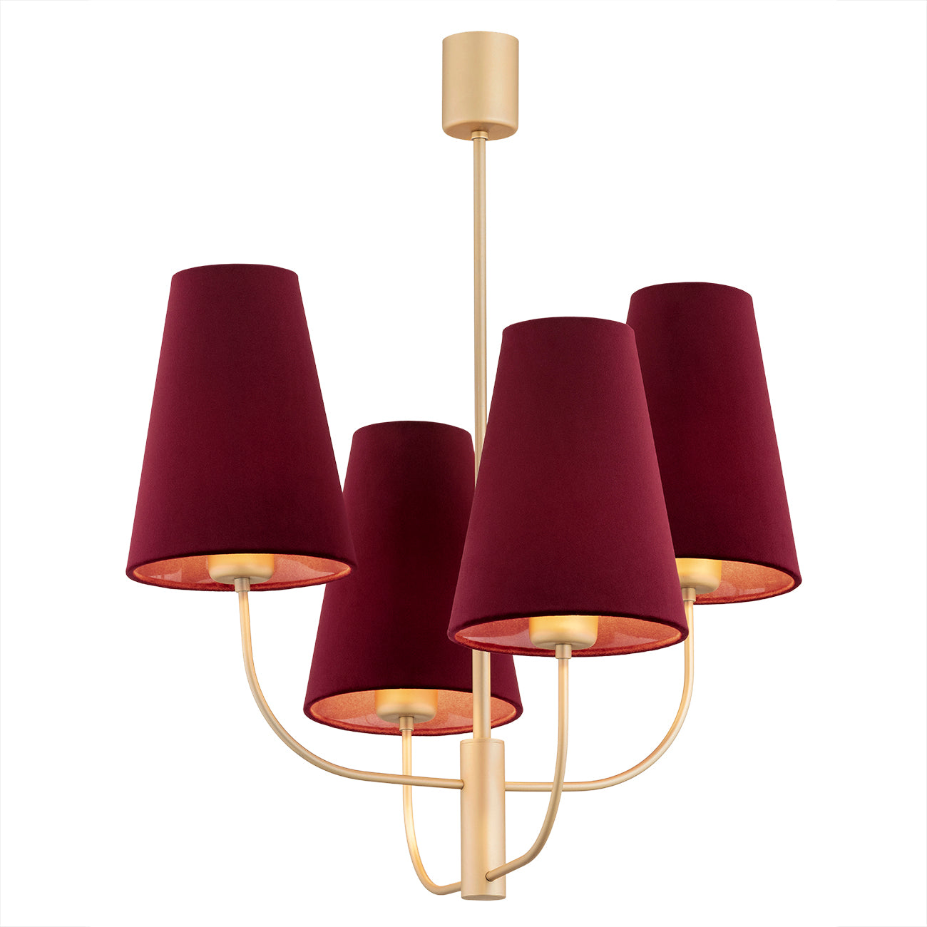Safiano bordeaux-goud glamour kroonluchter