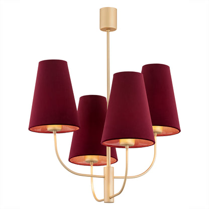 Safiano bordeaux-goud glamour kroonluchter